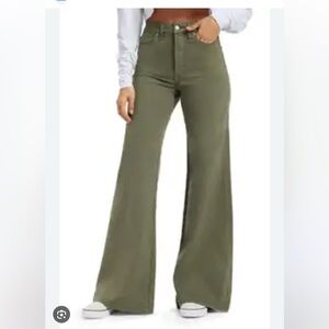 Good American Good Waist Palazzo Jeans in Fern Sz 29